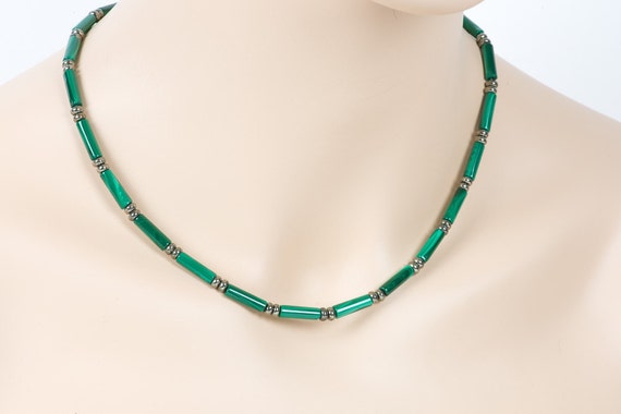 Bloodstone Necklace for Men Hematite Choker Handmade Gemstone Jewelry Natural Gemston Peridot