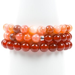 Carnelian Bracelet, Dark Red Genuine Gemstone Bracelet, Handmade Gemstone Jewelry image 5