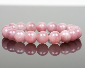 Rose Quartz Bracelet, Madagascar Rose Quartz Bracelet, Handmade Gemstone Jewelry