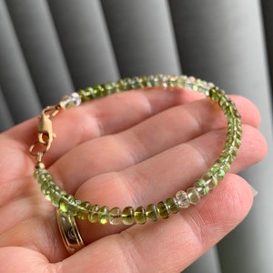 AAA Green Tourmaline Bracelet, Delicate High Quality Natural Tourmaline Bracelet, Dainty Bracelet