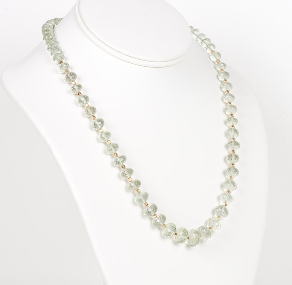 Green Amethyst Necklace, Handmade Gemstone Jewelry