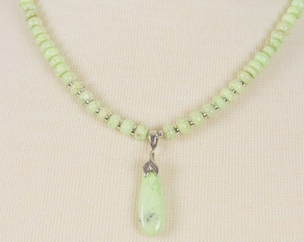 Avoiding to be so squeamish. Lemon Chrysoprase blue Apatite Necklace