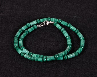 Malachite Necklace for Men, Protection Necklace, Unisex Genuine Malachite Gemstone, Handmade Gemstone Jewelry