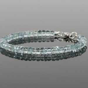 AAA Aquamarine Bracelet | March Birthstone | Delicate Jewelry | Handmade Gemstone Jewelry