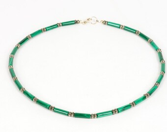 Malachite Necklace for Men, Protection Necklace, Unisex Genuine Malachite Gemstone, Handmade Gemstone Jewelry