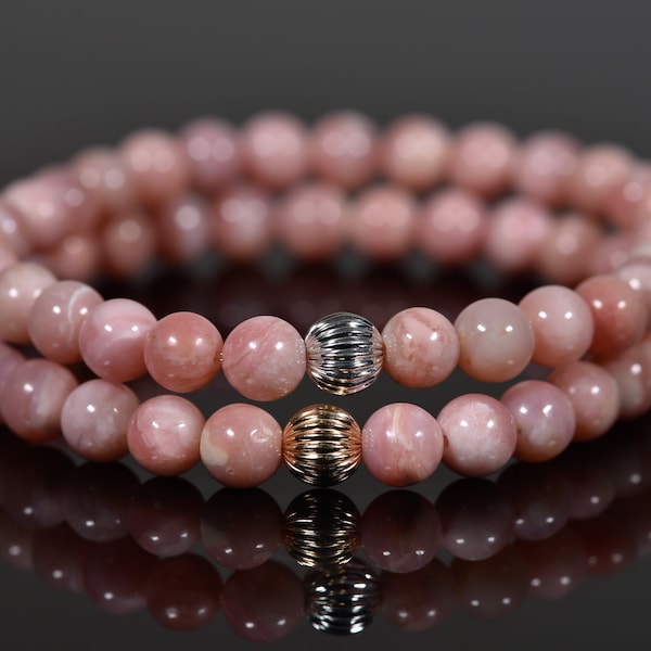 EXTENDS - PINK OPAL PEARL PURPOSE 6MM GEM BRACELET main image 1