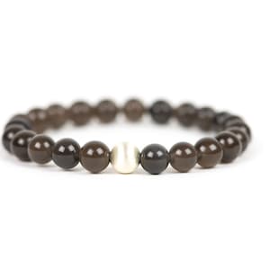 Ice Black Obsidian Bracelet, Obsidian Gemstone Bracelet, Handmade Jewelry