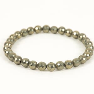 Bracciale pirite, bracciale gemma curativa Unisex, gioielli in pietra preziosa fatti a mano, regalo unico per moglie