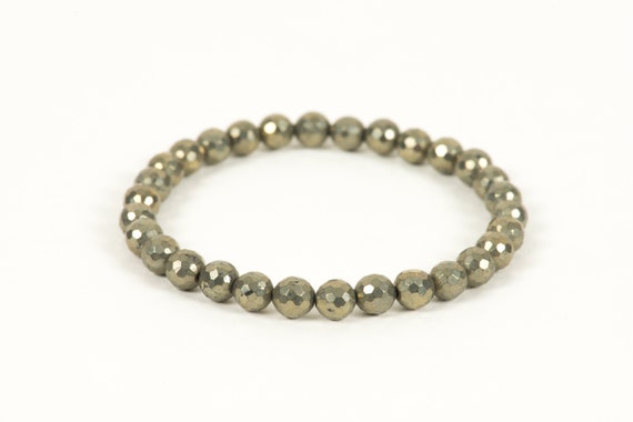 Pyrite Bracelet, Unisex Healing Gemstone Bracelet, Handmade Gemstone Jewelry, unique-gift-for-wife