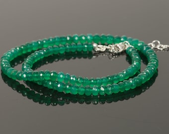 Green Onyx necklace, Green Natural Gemstone, Handmade Gemstone Jewelry