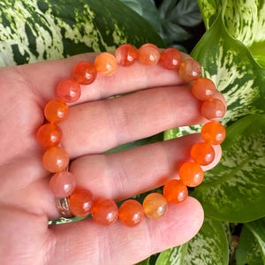 Carnelian Bracelet, Orange Chakra Gemstone, Genuine Carnelian Bracelet