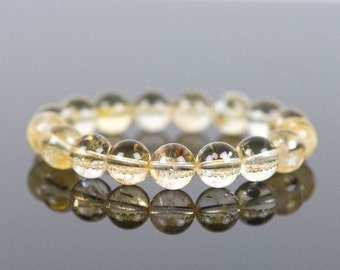 Citrine Bracelet, Stretch Bracelet, November Birthstone, Handmade Gemstone Handmade Jewelry, Citrine 10mm