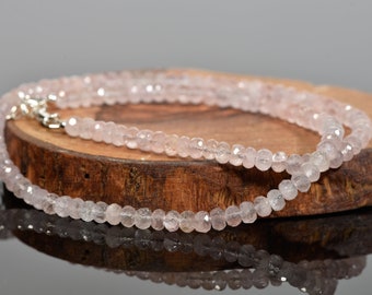 AAA Morganite necklace, Genuine High Quality Faceted Morganite Chocker