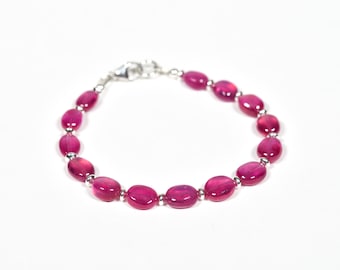 AAA Ruby Bracelet, Delicate Bracelet made with High Quality Ruby Beads, Dainty Bracelet