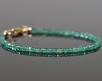 AAA Zambian Emerald Bracelet, Delicate Bracelet made with High Quality Emerald, Dainty Bracelet