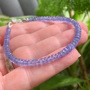 AAA Tanzanite Bracelet, Delicate Tanzanite bracelet made with High Quality 4mm Beads, Dainty Bracelet