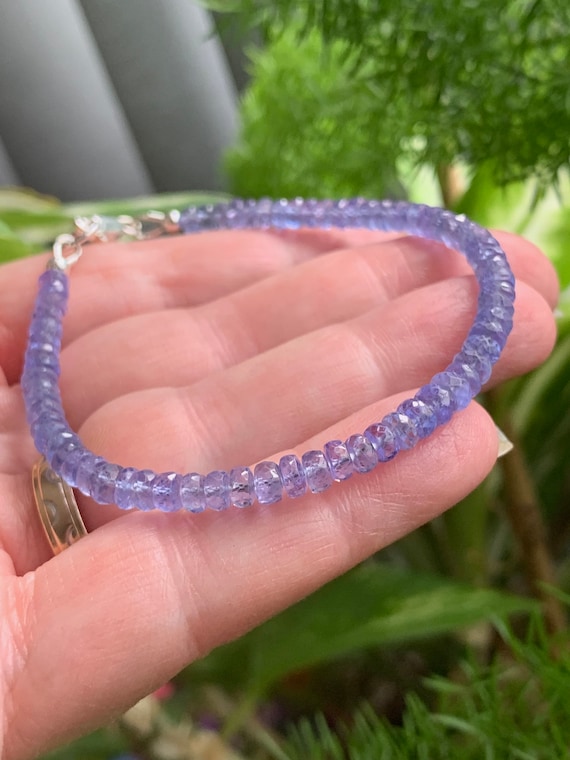 AAA Tanzanite Bracelet, Delicate Tanzanite bracelet made with High Quality 4mm Beads, Dainty Bracelet