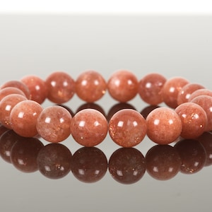 Sunstone Bracelet, AAA Grade Sunstone 10mm Beads Natural Gemstone Bracelet, Stacking Bracelet Healing, Handmade Gemstone Jewelry