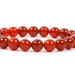 Carnelian Bracelet, Dark Red Genuine Gemstone Bracelet, Handmade Gemstone Jewelry image 1