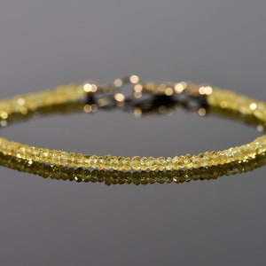 AAA Yellow Sapphire Bracelet, Delicate Bracelet made with High-Quality Sapphires, Dainty Bracelet