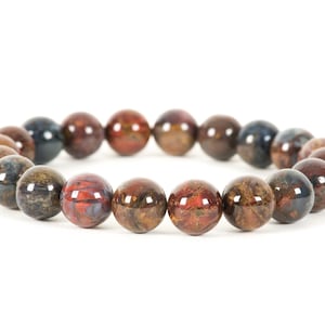 Pietersite Bracelet, Stretch Bracelet made with High Grade 10mm Genuine Pietersite Gemstones, Chunky Statement Bracelet