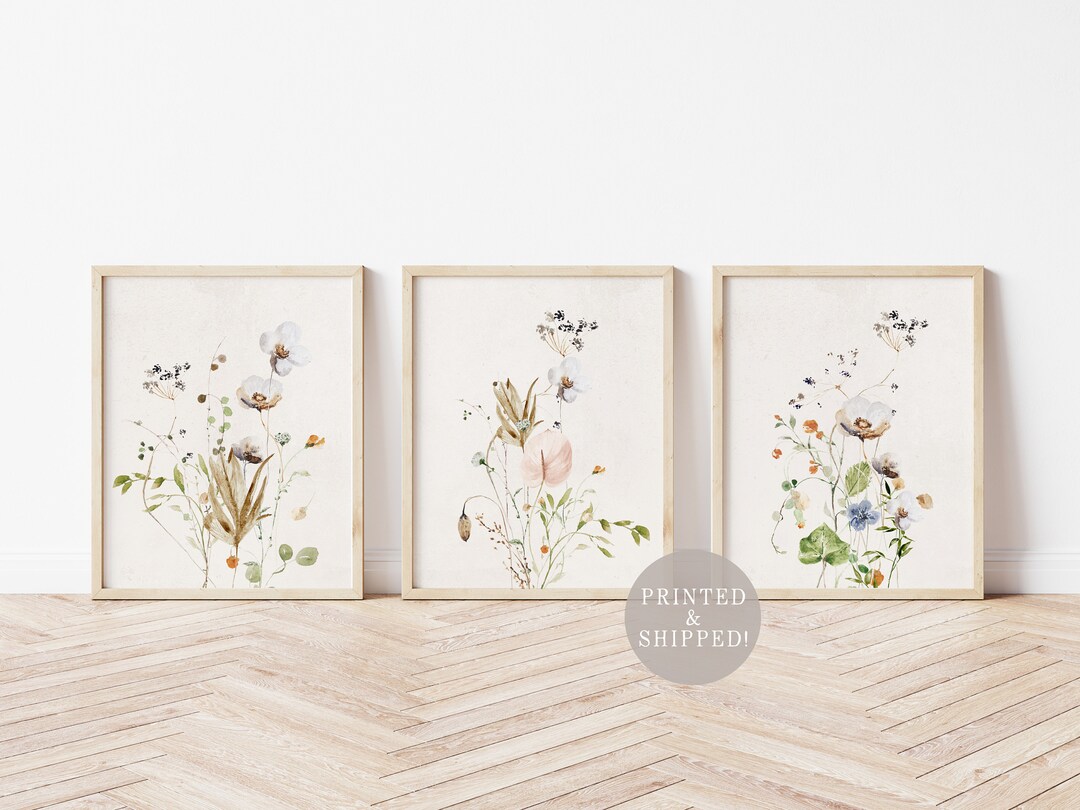 Botanical Floral Art 8x10 Prints Farmhouse Wildflower - Etsy