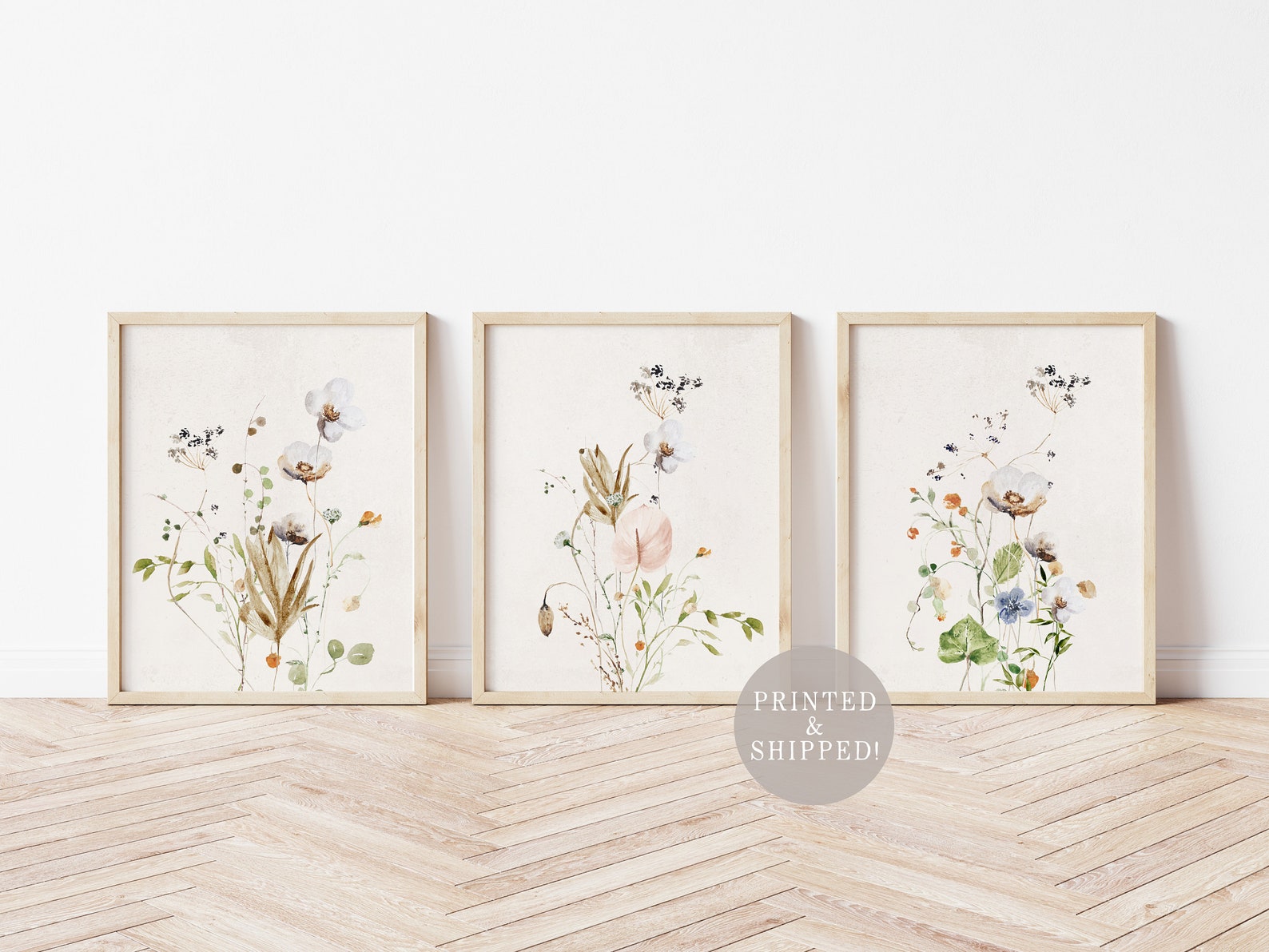 Botanical Floral Art 8x10 Prints Farmhouse Wildflower - Etsy