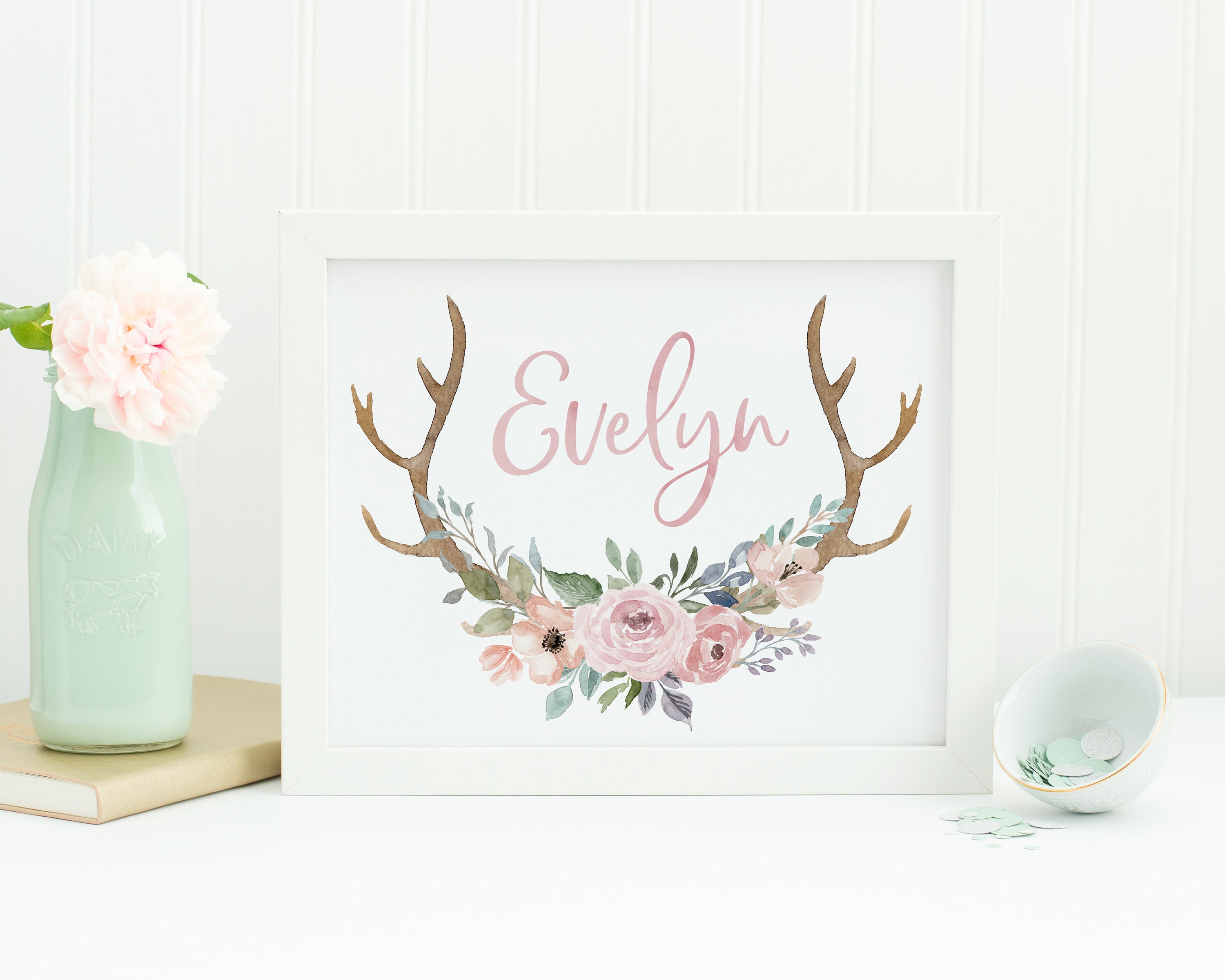 Navy and Dusty Rose Nursery Decor Etsy