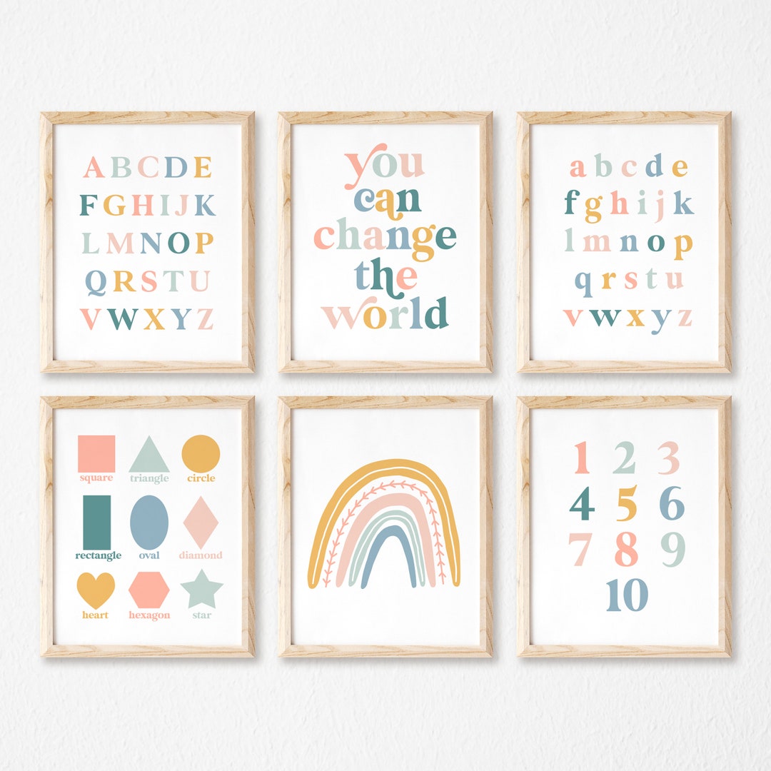 Playroom Decor Print Kids Wall Art Printable Classroom Educational