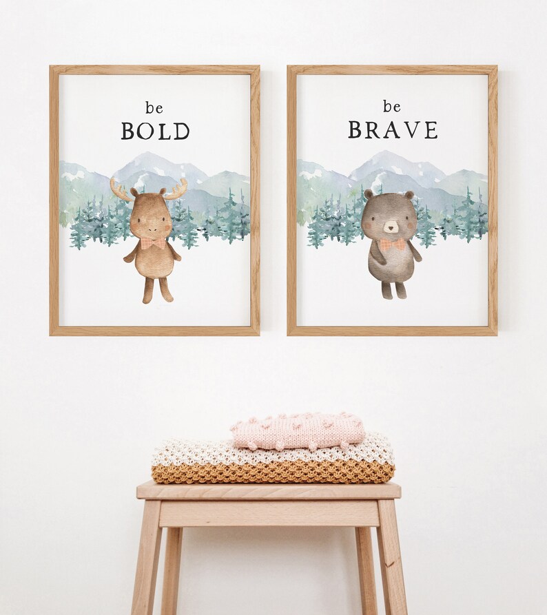 Woodland Nursery Print Set of 6 Boy Nursery Printables - Etsy