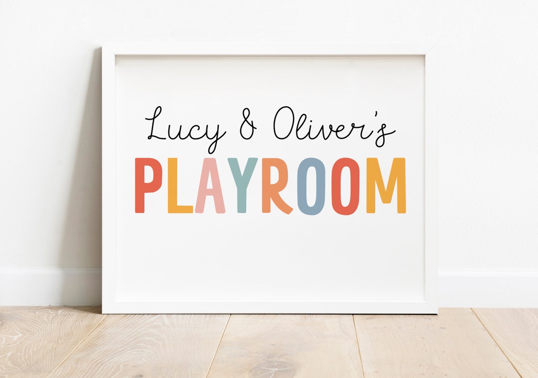 Personalized Playroom Sign Print Rainbow Playroom Printable Etsy