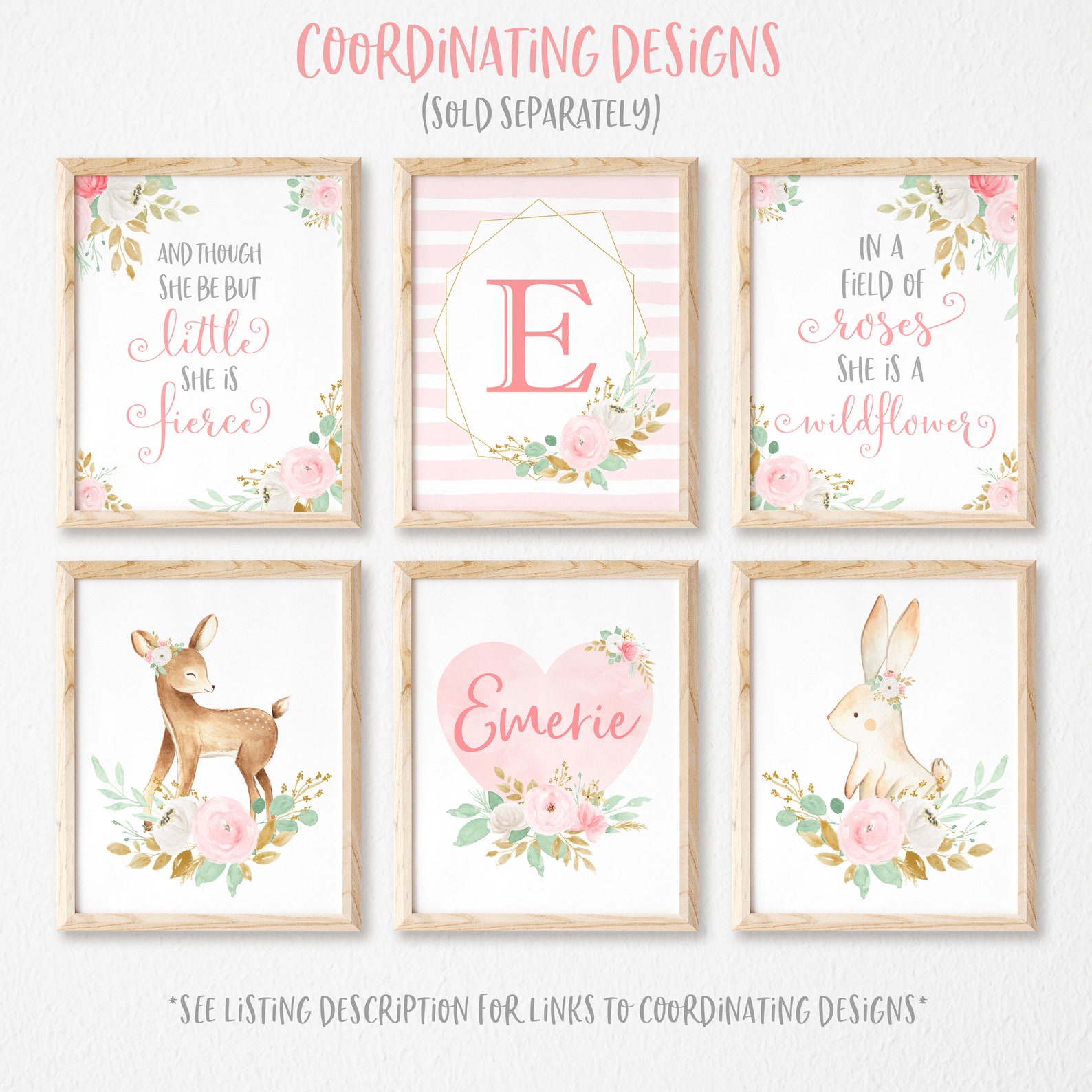 Teepee Floral Girl Nursery Printable Wall Art Print Teepee | Etsy