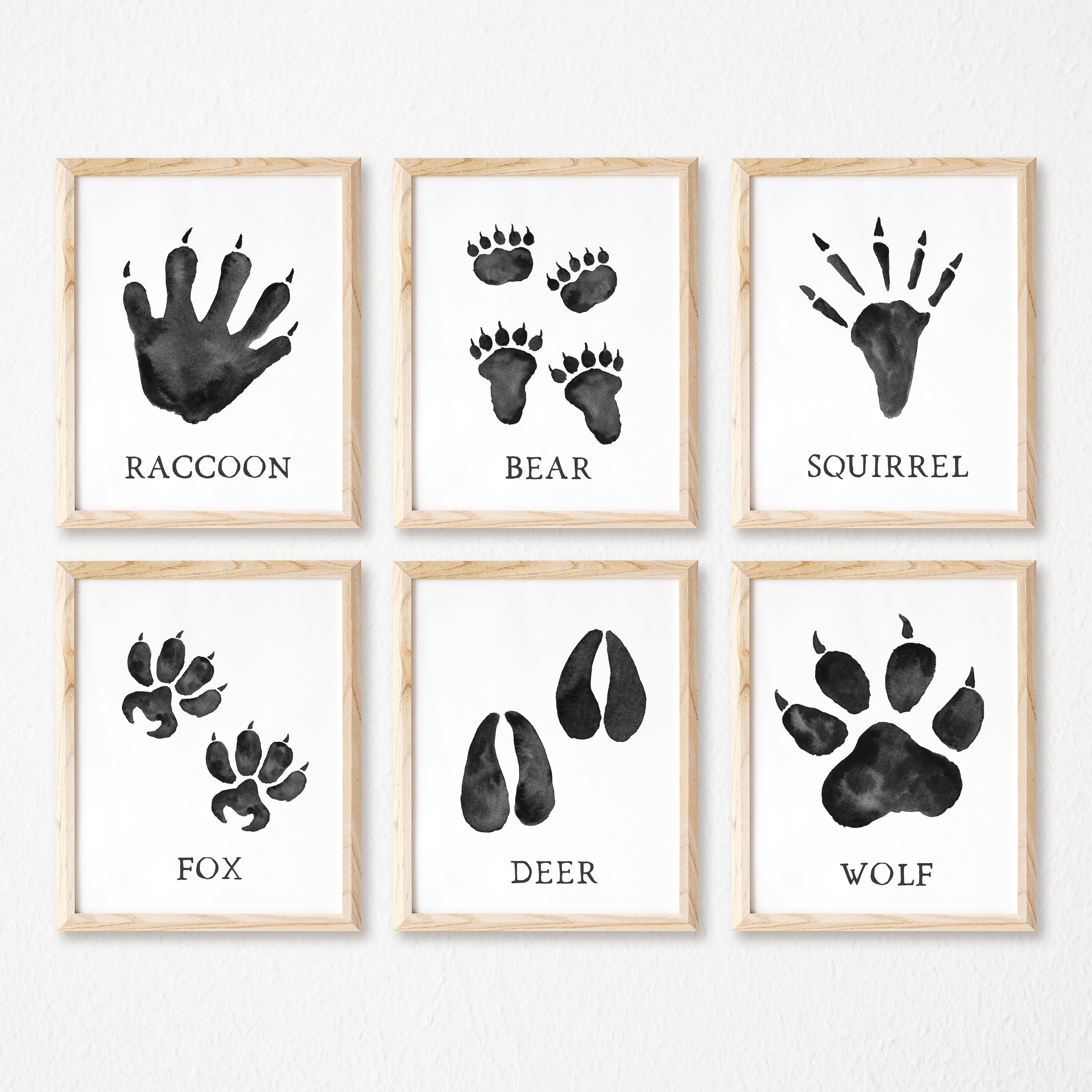 Animal Tracks Printable Woodland Forest Nursery Print Etsy Canada