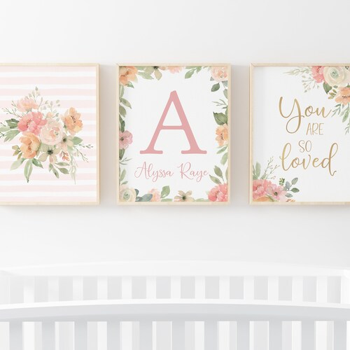 Printable Pink Nursery Wall Decor for Baby Girl Nursery Etsy