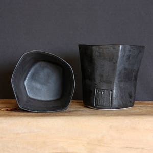Handmade Porcelain Beaker Black