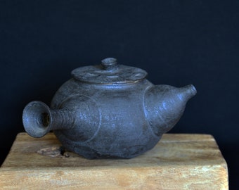 Black Faceted Teapot