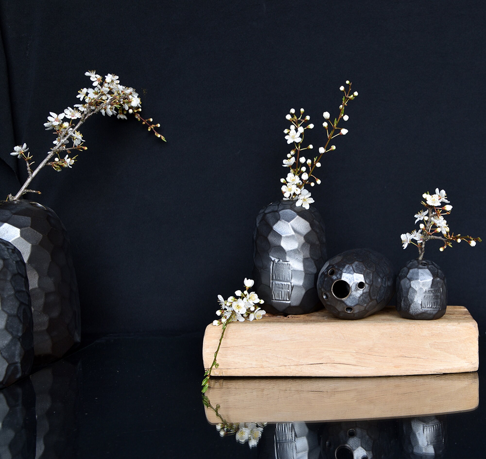 Faceted Black Bud Vases Etsy Australia