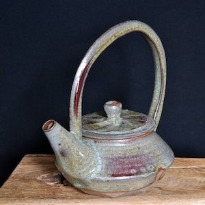 Large Carved Ash Teapot