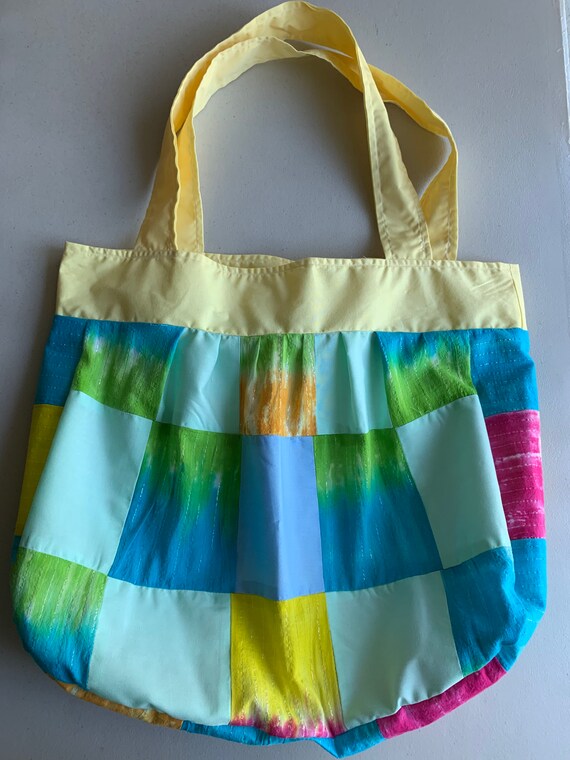 Handmade Upcycled Tie Dye Print Patchwork Shoulder Bag