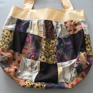 Handmade Upcycled Print Patchwork Shoulder Bag