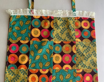 Handmade Cotton Multi Color Print Patchwork Tote/Shopping Bag