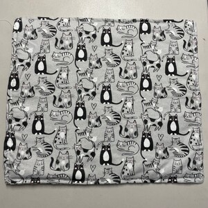 Flannel Black and White Cat Print Cat Mat