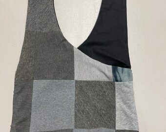 Handmade Upcycled Gray Patchwork Hobo Shoulder Purse