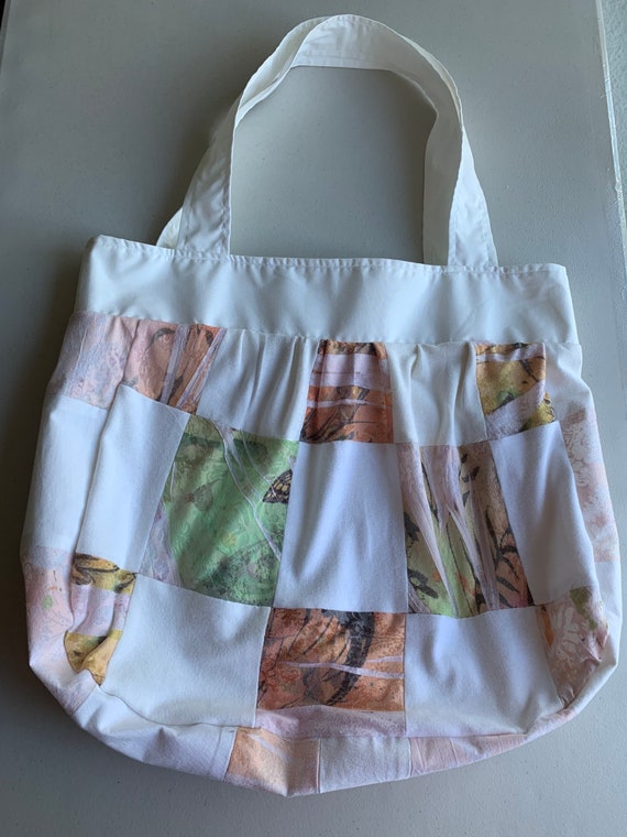 Handmade Upcycled White Print Patchwork Shoulder Bag - Etsy