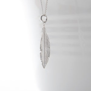 Sterling silver feather necklace