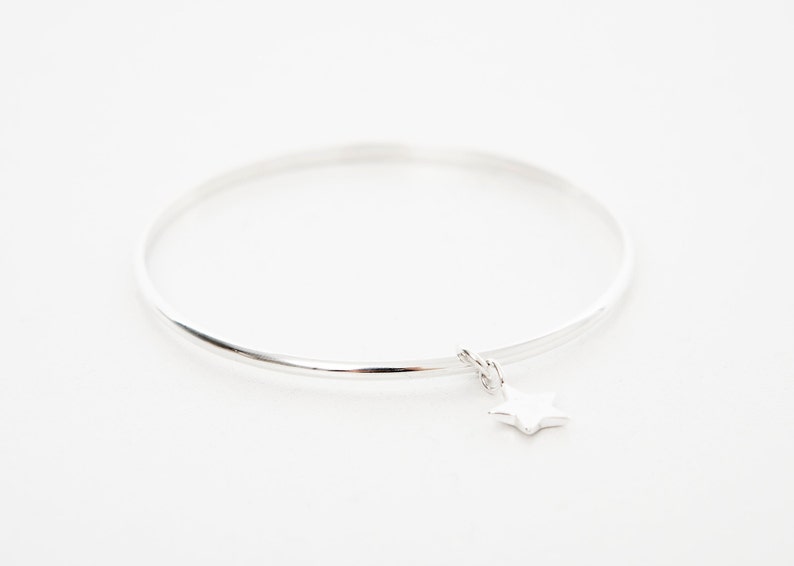 Star Jewellery Sterling silver bangle Star bangle Christmas gift for her Christmas Jewellery Best friend Gift