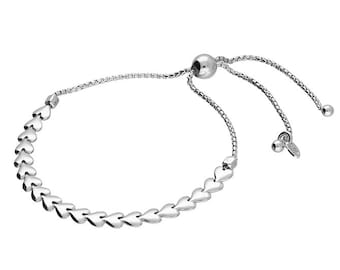 Sterlingzilveren schuifarmband met hart