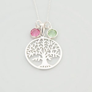 Family necklace - Tree of Life Necklace - Mother&#39;s necklace - Sister Necklace - Gift for Mum - Tree of life Pendant - Sterling silver