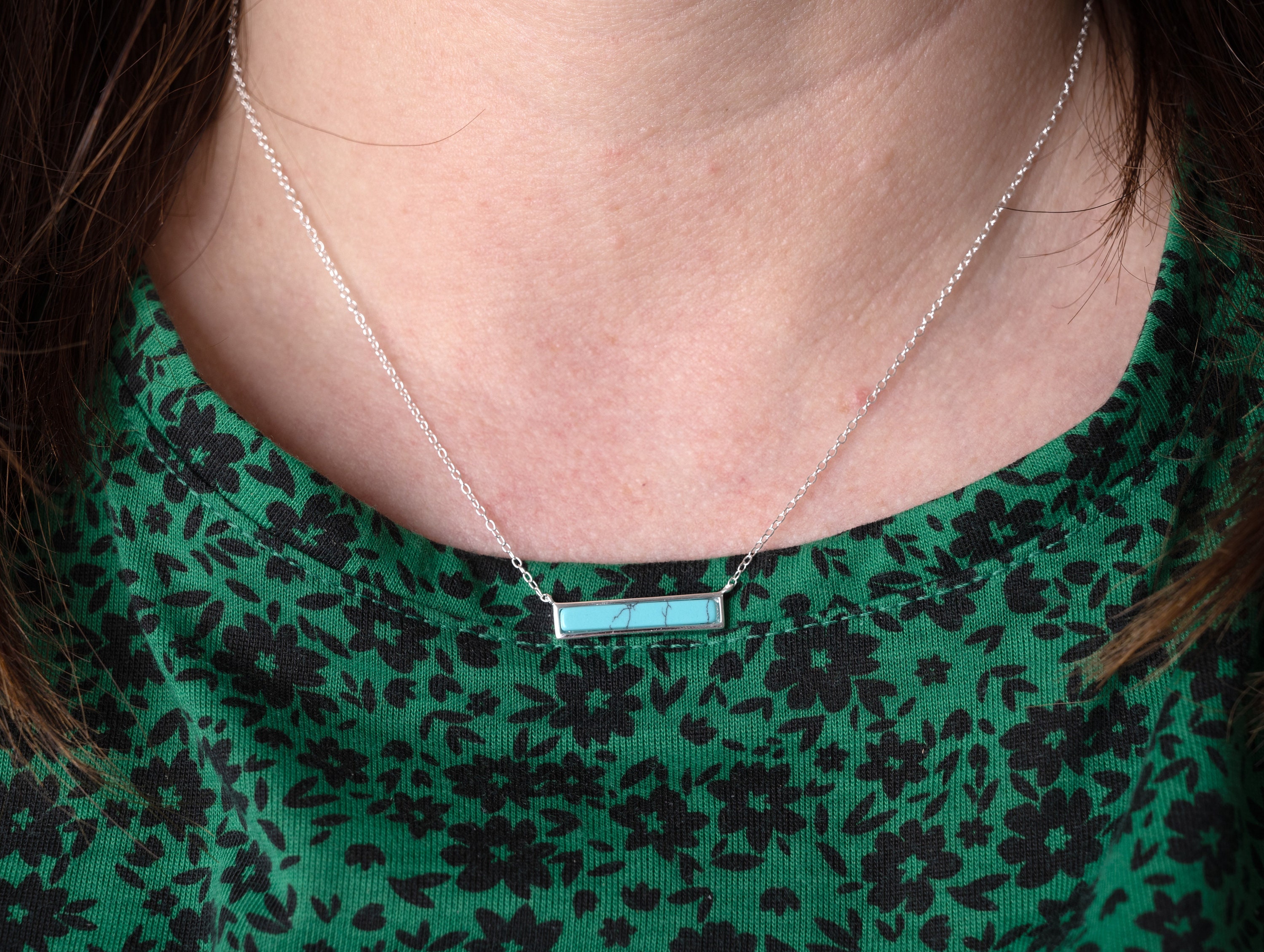 Turquoise shop bar necklace
