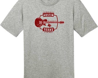 Austin Texas Guitar Live Music Capital T-Shirt, Texas T-Shirt, Austin Music Tee, Home State Shirt, Custom Graphic Tee